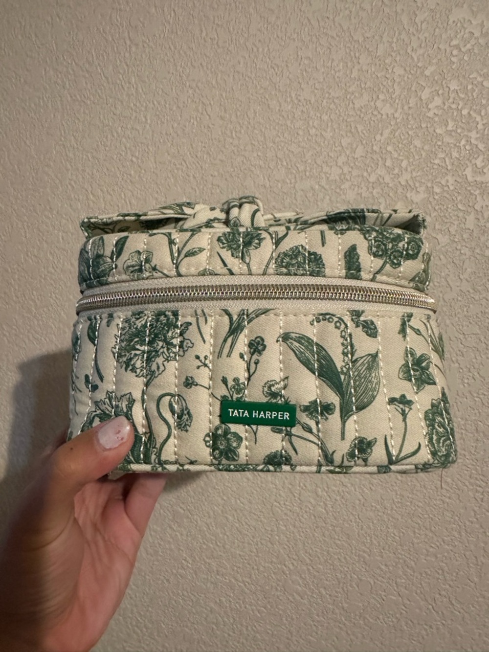 Tata Harper Limited Edition Quilted Floral Top Knot Beauty Bag